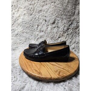 Cole Haan Womens Size 9.5 EU 40 Lux Pinch Leather Penny Loafer Black Made In USA